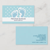 キュートブルー男の赤ちゃん足イラストレーション 名刺 (正面/裏面)