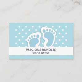 キュートブルー男の赤ちゃん足イラストレーション 名刺