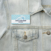 キュートブルー男の赤ちゃん足イラストレーション 名札 (インサイチュ)