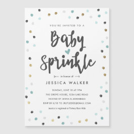 キュートブルー紙吹雪型ベビー散布招待状