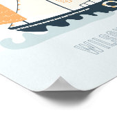 キュートブルー航海のセイボートパステルキッズ子供部屋 ポスター (角)