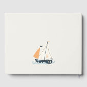 キュートブルー航海のセイボートパステルベビーシャワー ゲストブック (裏面)