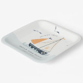 キュートブルー航海のセイボートパステルベビーシャワー ペーパープレート (傾斜あり)