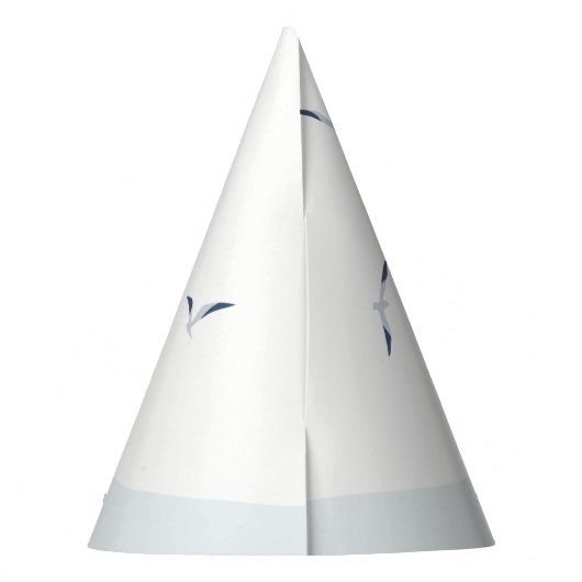 キュートブルー航海のセイボートパステル子供の誕生日 パーティーハット (裏面)