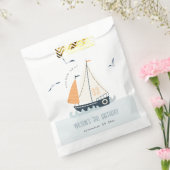 キュートブルー航海のセイボートパステル子供の誕生日 フェイバーバッグ (封をした状態)