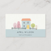 キュートブルー赤面ガーデンホームステイベッド&ブレックファースト 名刺 (正面)