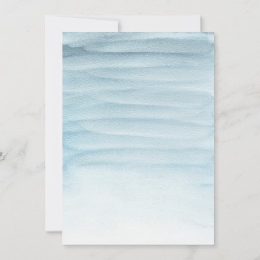 キュートブルー雪だるまウォーターカラーホリデーパーティー 招待状 (裏面)