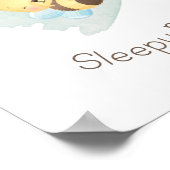 キュートブルー/イエロースリーピービー子供部屋ウォールアート ポスター (角)