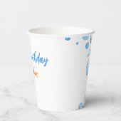 キュートブルー&オレンジコーラルドルフィン子供の誕生日 紙コップ (裏面)