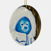 キュートブルー&ホワイトイエティソフトパステル色彩の鮮やか セラミックオーナメント (右)