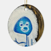 キュートブルー&ホワイトイエティソフトパステル色彩の鮮やか セラミックオーナメント (左)