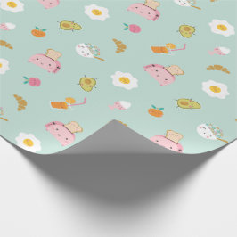 キュートブレックファーストオンミント ラッピングペーパー