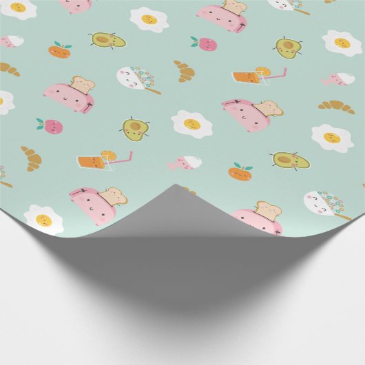 キュートブレックファーストオンミント ラッピングペーパー (角)