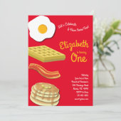 キュートブレックファーストブランチキッズ1st誕生日パーティー 招待状 (スタンド正面)