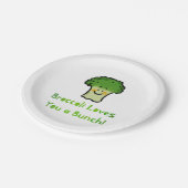 キュートブロッコリープンカートゥーンデザイン ペーパープレート (アングル)