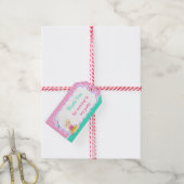 キュートブロンドガールベーキングバースデーパーティー ギフトタグ (より糸付き)