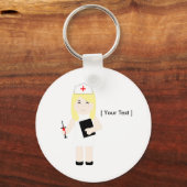 キュートブロンドナースキーチェーン キーホルダー (正面)