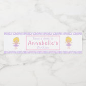 キュートブロンドバレリーナバースデーパーティー ペットボトルラベル (シングルラベル)