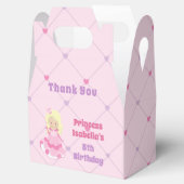 キュートブロンドプリンセスガールピンク子供の誕生日パーティー フェイバーボックス (オープン)