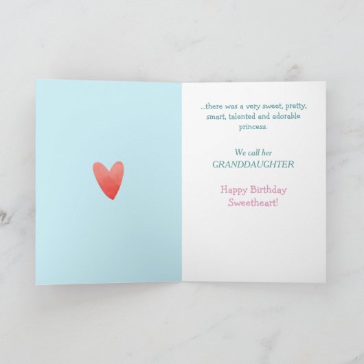 キュートブロンドプリンセス孫娘誕生日カード シーズンカード (内部)