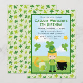 キュートブロンドヘアボーイサンパトリック子供の誕生日 招待状 (正面/裏面)