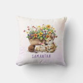 キュートブンニー名前をカスタムするガールイースター クッション (正面)