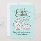 キュートブンニー春フラワーイースター シーズンカード (正面)