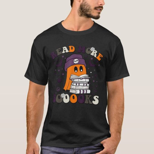 キュートブークス読幽霊もっと本おもしろい先生H Tシャツ (正面)