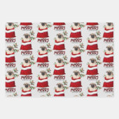 キュートプグドッグインホリデー抱き枕 ラッピングペーパーシート (正面2)