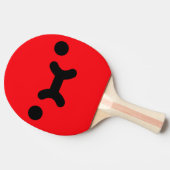キュートプティ顔レッド卓球ラケット 卓球ラケット (横)