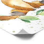 キュートプラットユーカリ緑のキッズウォールアート ポスター (角)