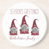 キュートプラ素朴イドパーソナライズされたクリスマス格言小妖精や小人 コースター (正面)