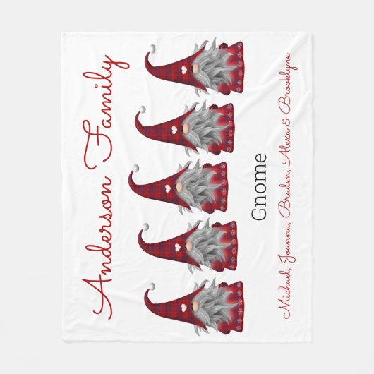 キュートプラ素朴イドパーソナライズされたクリスマス格言小妖精や小人 フリースブランケット (正面)