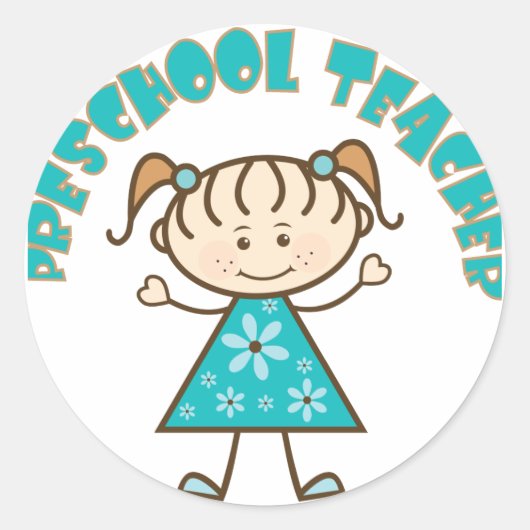 キュートプリスクール先生 ラウンドシール (正面)