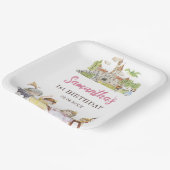 キュートプリンセスアンド騎士誕生日スクエア ペーパープレート (傾斜あり)