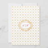 キュートプリンセスピンク金ゴールドキャッスル誕生日招待状 招待状 (裏面)