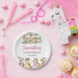 キュートプリンセス&ナイト誕生日 ペーパープレート