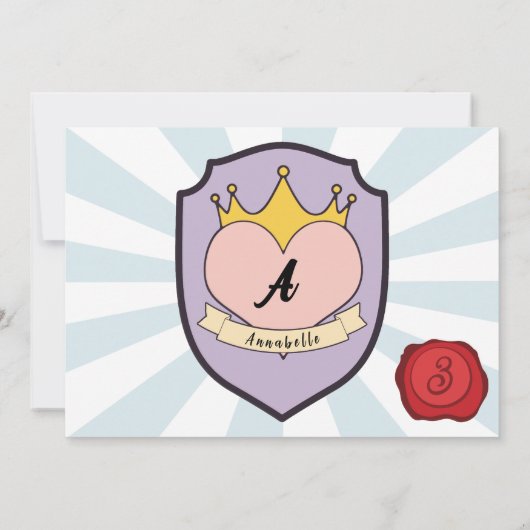 キュートプリンセス&プリンスフェアヤータリーキャッスル誕生日 招待状 (裏面)