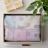 キュートプリンセス&ユニコーンレインボー誕生日カスタム 薄葉紙 (ギフト)