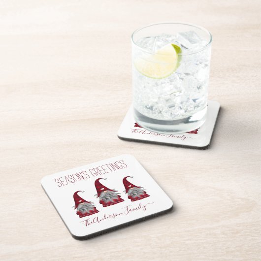 キュートプレイ素朴ドクリパーソナライズされたスマス格言小妖精や小人 コースター (右側)