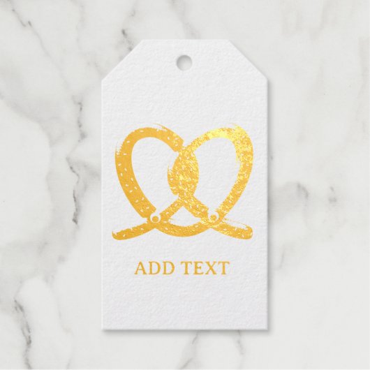 キュートプレッツェルスケッチプリントカスタム文字 ギフトタグ (正面)