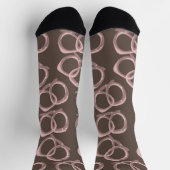 キュートプレッツェルスナックピンクブラウン ソックス (上部)