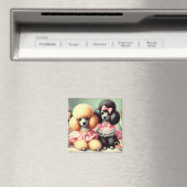 キュートプードルイラストレーション マグネット (インサイチュ (食洗機))