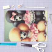 キュートプードルイラストレーション 薄葉紙 (クラフト)