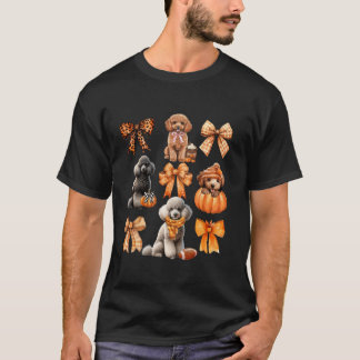 キュートプードル愛犬家コケットボーズパンプキンオータム Tシャツ