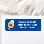 キュートプールパーティーブロンドガールスイム差出人住所 ラベル (インサイチュ)