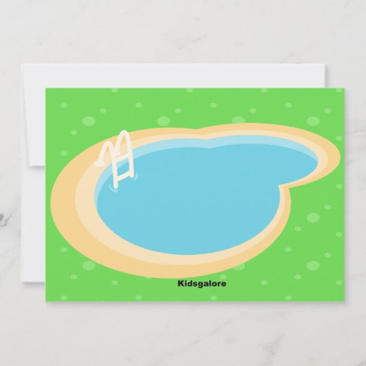 キュートプールパーティーボーイズ誕生日招待状 招待状 (裏面)