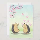 キュートヘッジホッグさくらんぼブロッサムガールズ誕生日 招待状 (裏面)