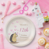 キュートヘッジホッグガールズ誕生日 ペーパープレート (パーティー)