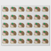 キュートヘッジホッグクリスマス小妖精や小人 ラッピングペーパー (フラット)